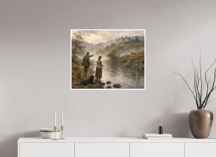 74,9 x 60 cm, Hahnemühle William Turner The Stag Across the River