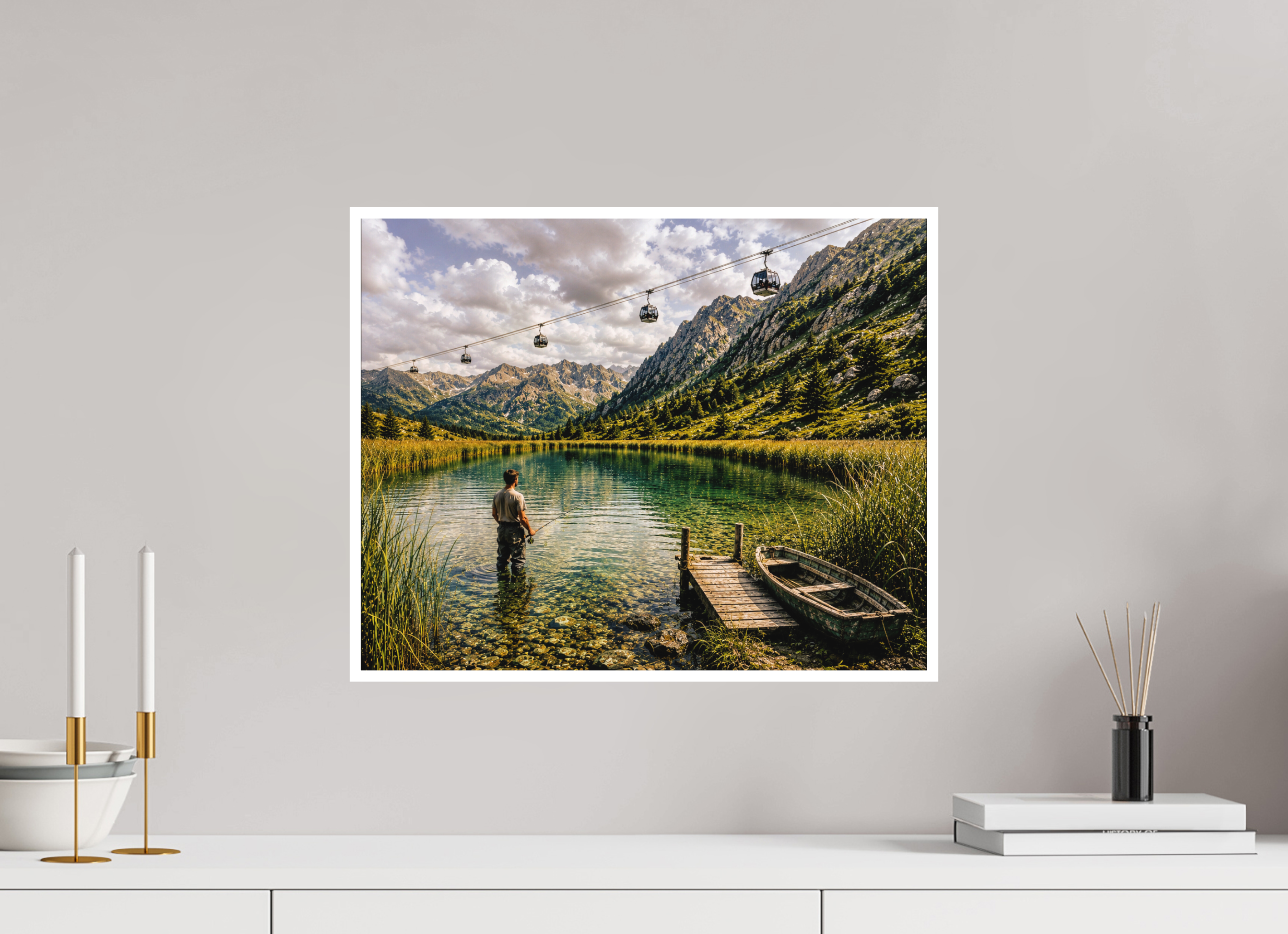 50,1 x 40 cm, Hahnemühle William Turner Alpine Lake - Autumn
