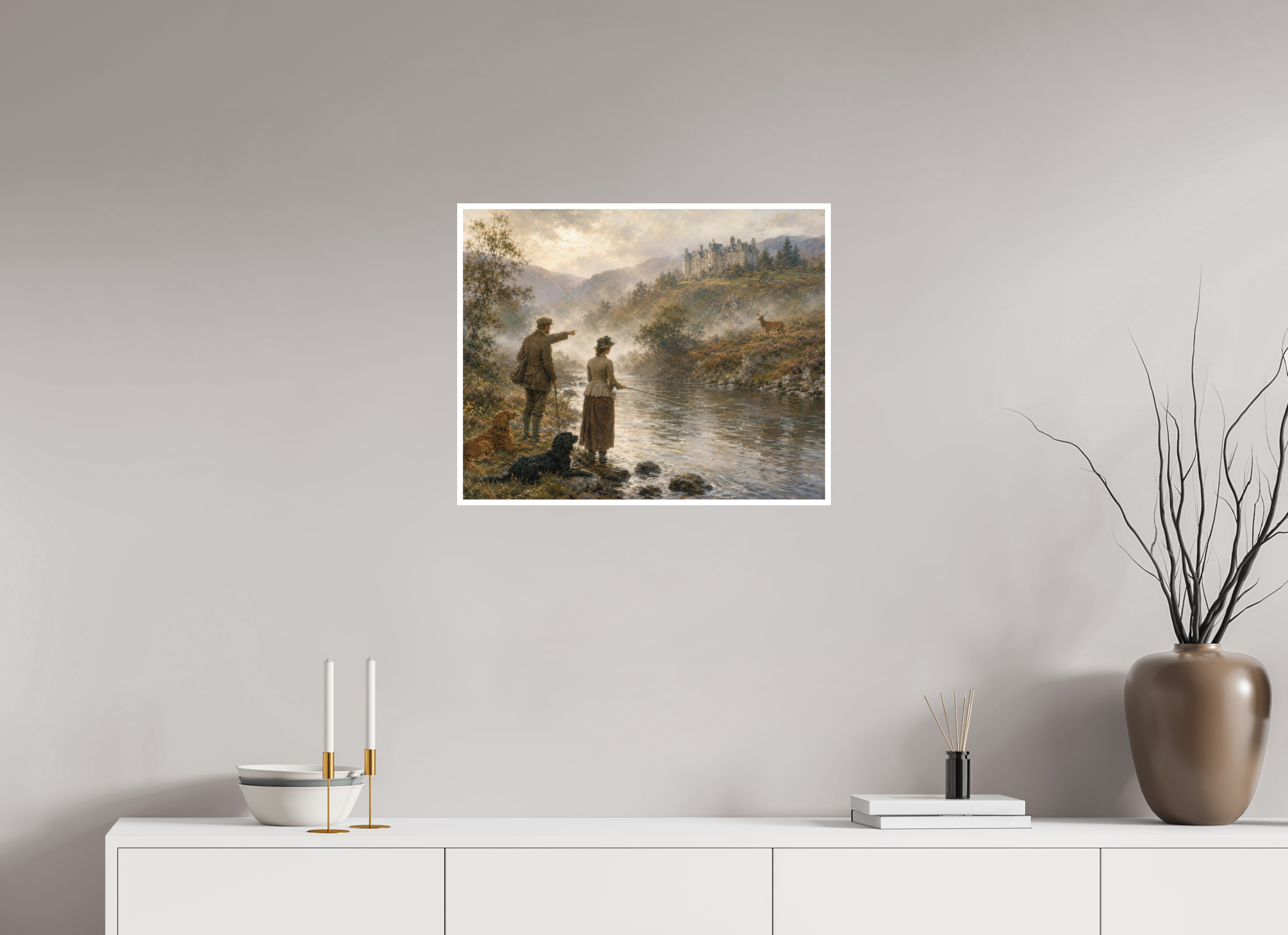 62,4 x 50 cm, Hahnemühle William Turner The Stag Across the River