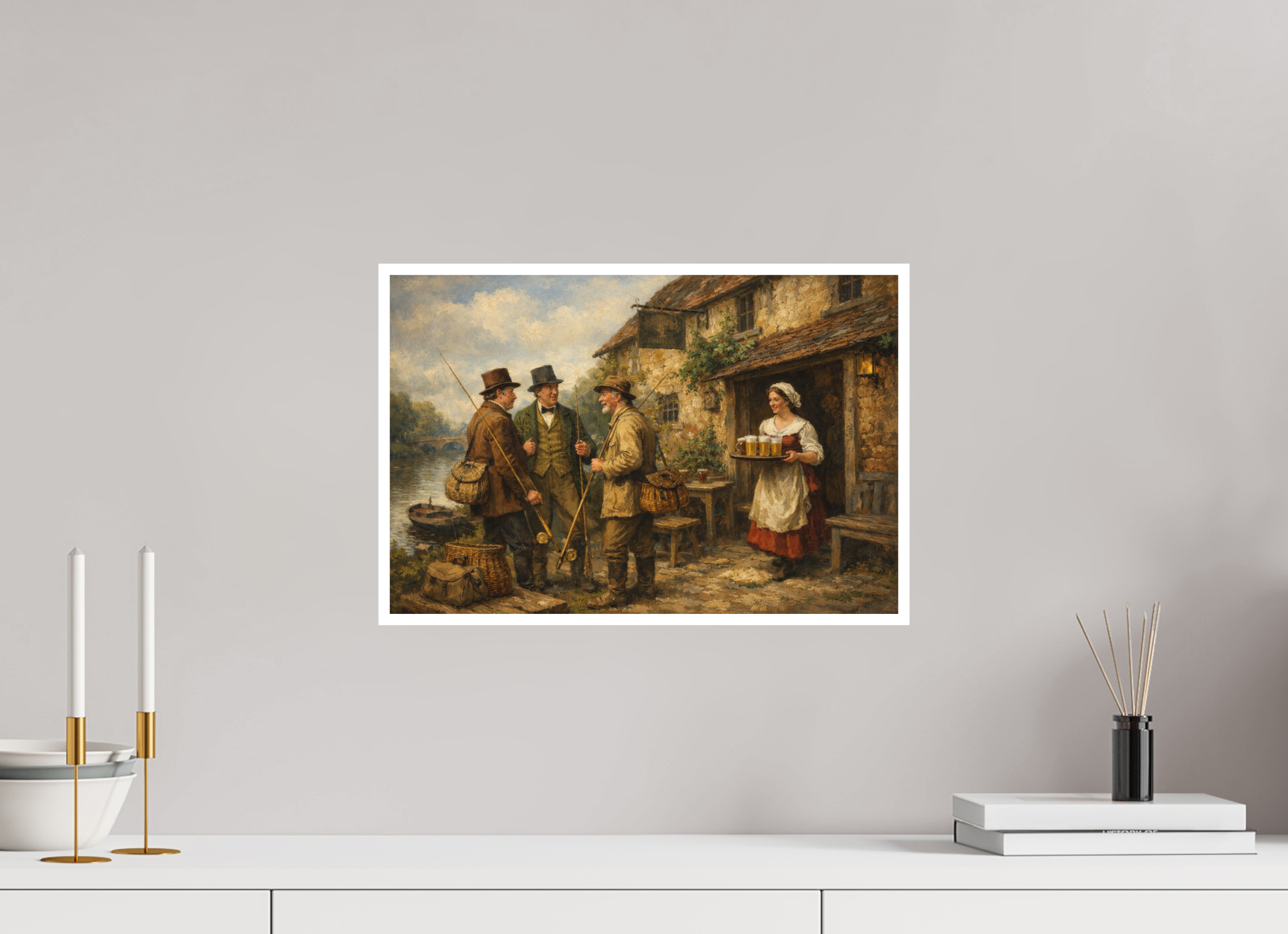 45 x 30 cm, Hahnemühle William Turner The Pub by the River
