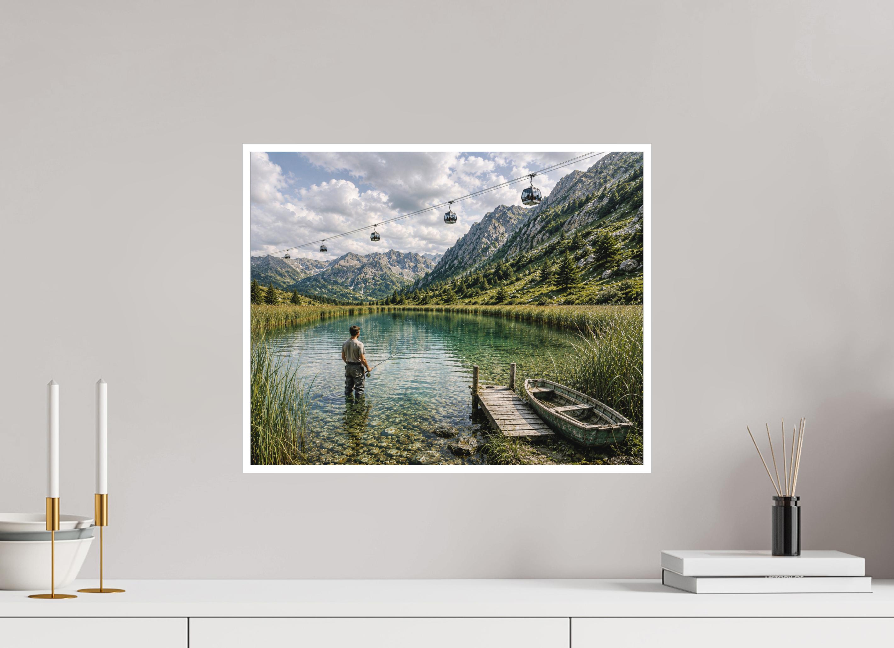 50,1 x 40 cm, Hahnemühle William Turner Alpine Lake - Summer