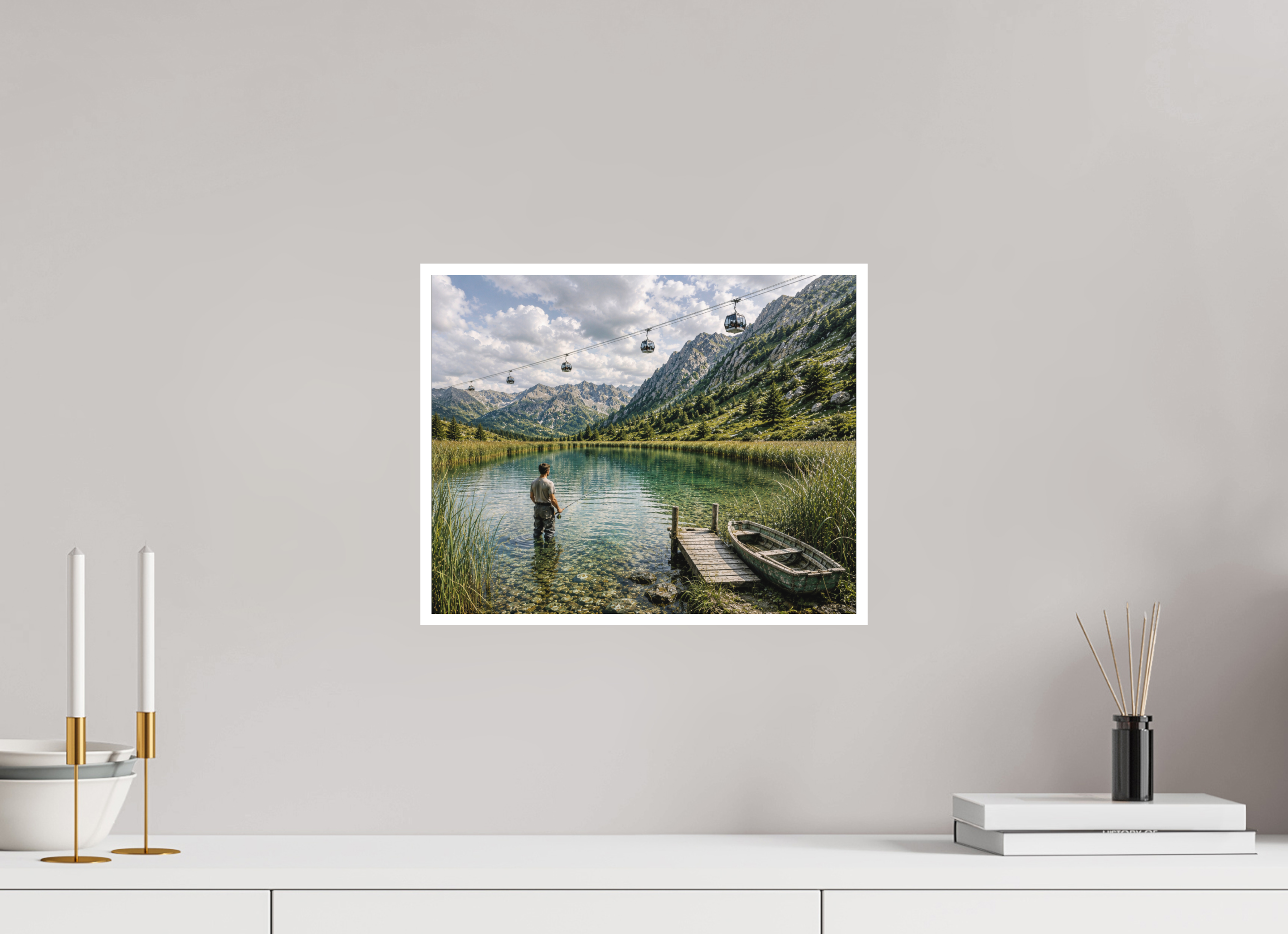 37,6 x 30 cm, Hahnemühle William Turner Alpine Lake - Summer