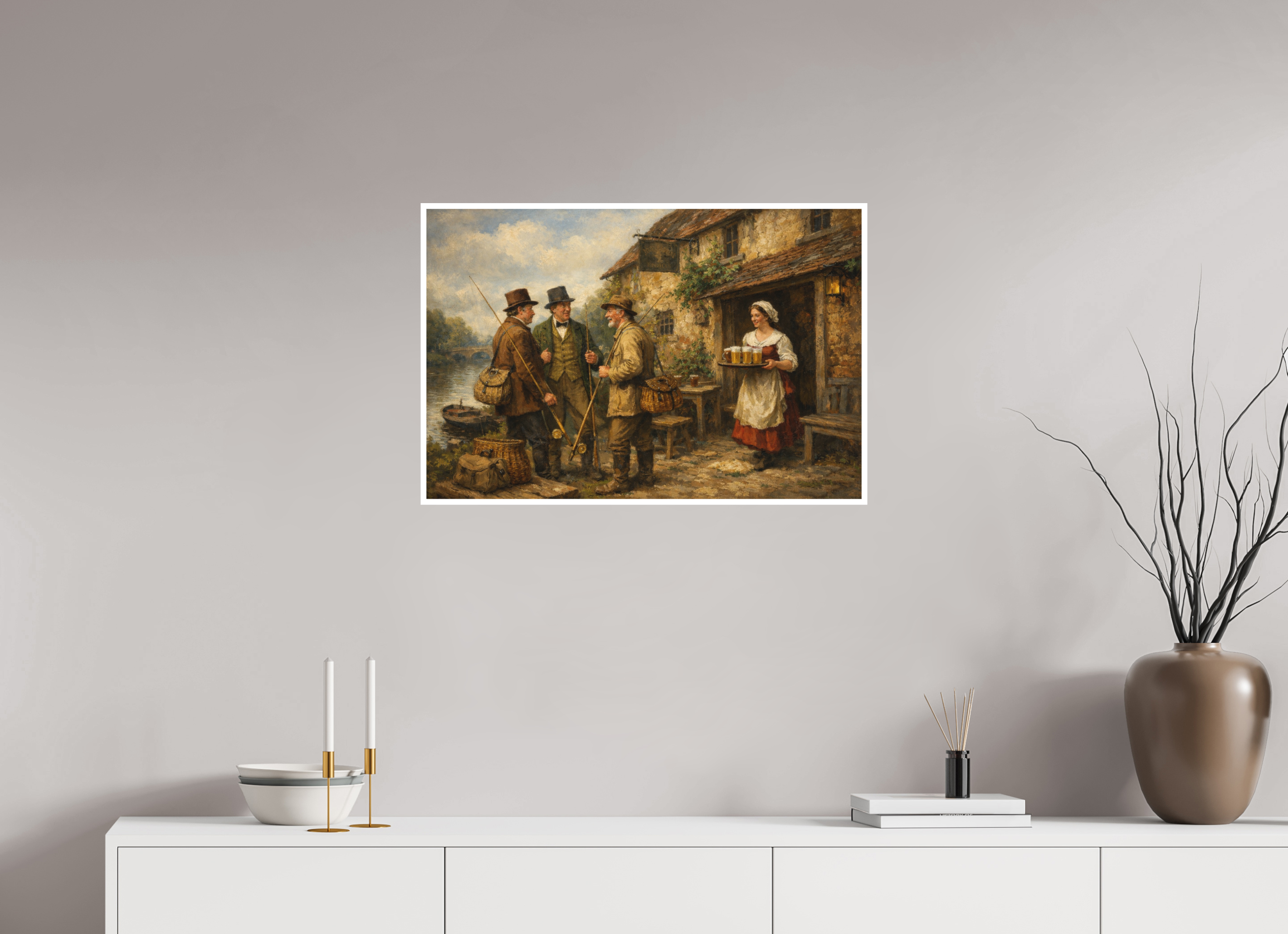 75 x 50 cm, Hahnemühle William Turner The Pub by the River