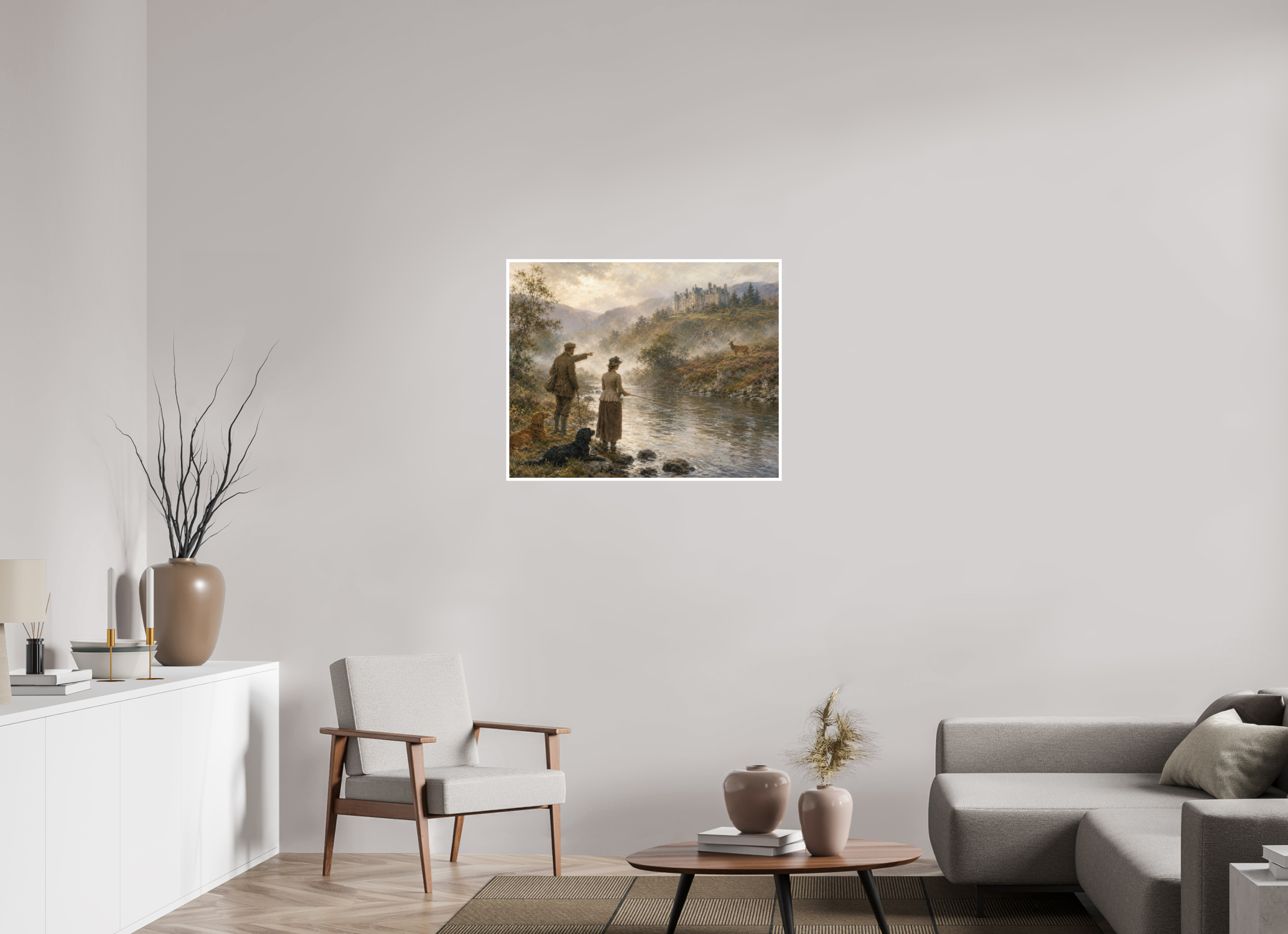 87,4 x 70 cm, Hahnemühle William Turner The Stag Across the River
