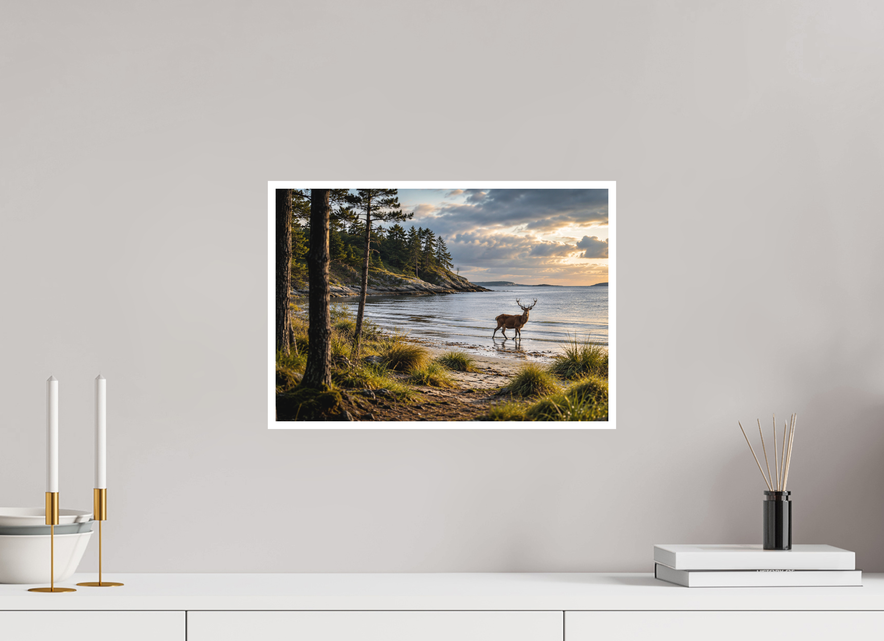 42,9 x 30 cm, Hahnemühle William Turner The Stag and the Sea