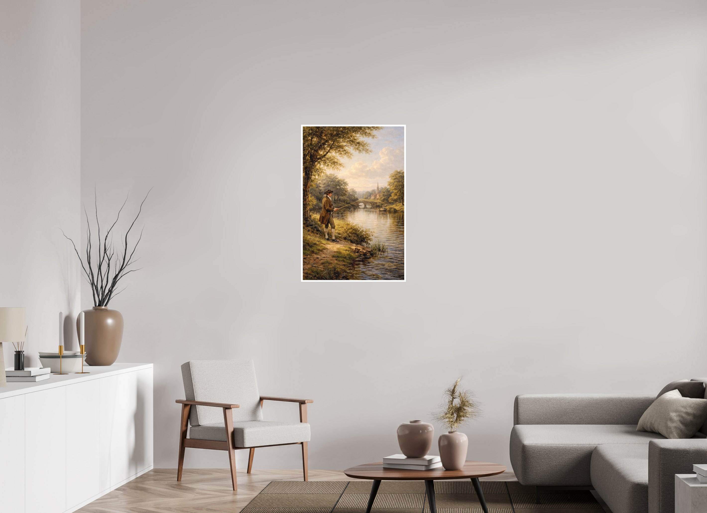 60 x 90,8 cm, Hahnemühle William Turner By the Village Stream