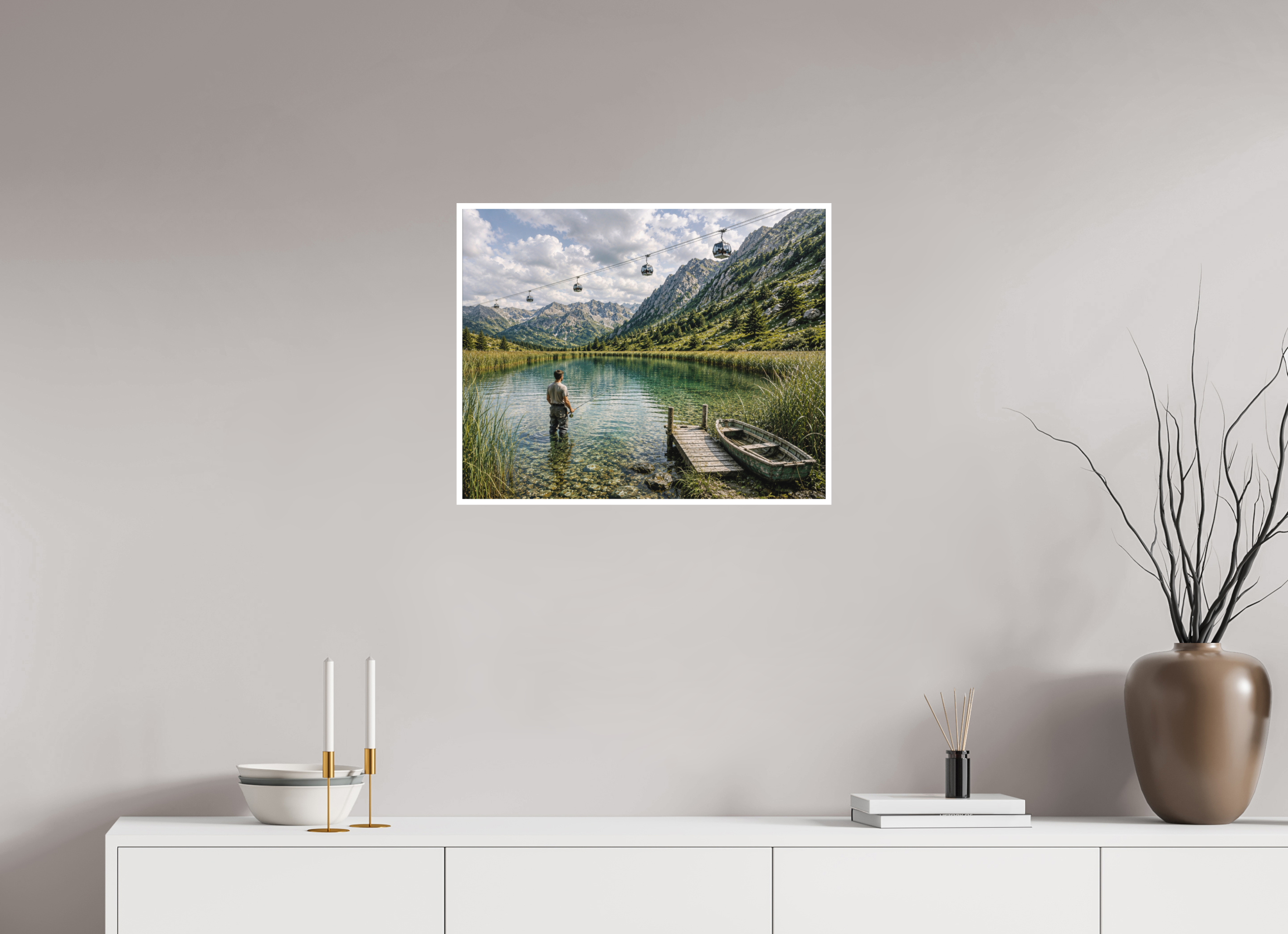 62,6 x 50 cm, Hahnemühle William Turner Alpine Lake - Summer